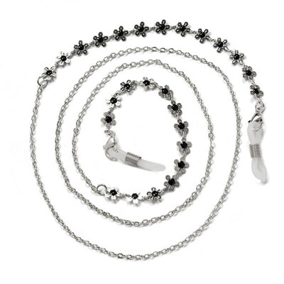 Αλυσίδα γυαλιών Λευκή πλαστική χάντρα Pearl Heart Charm Συγκράτηση γυαλιών Θήκη γυαλιών Λουράκι Γυναικείο κολιέ Δώρο Μάσκα με σχοινί Αλυσίδα