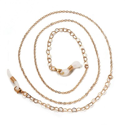 Αλυσίδα γυαλιών Λευκή πλαστική χάντρα Pearl Heart Charm Συγκράτηση γυαλιών Θήκη γυαλιών Λουράκι Γυναικείο κολιέ Δώρο Μάσκα με σχοινί Αλυσίδα