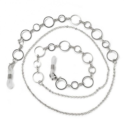 Αλυσίδα γυαλιών Λευκή πλαστική χάντρα Pearl Heart Charm Συγκράτηση γυαλιών Θήκη γυαλιών Λουράκι Γυναικείο κολιέ Δώρο Μάσκα με σχοινί Αλυσίδα