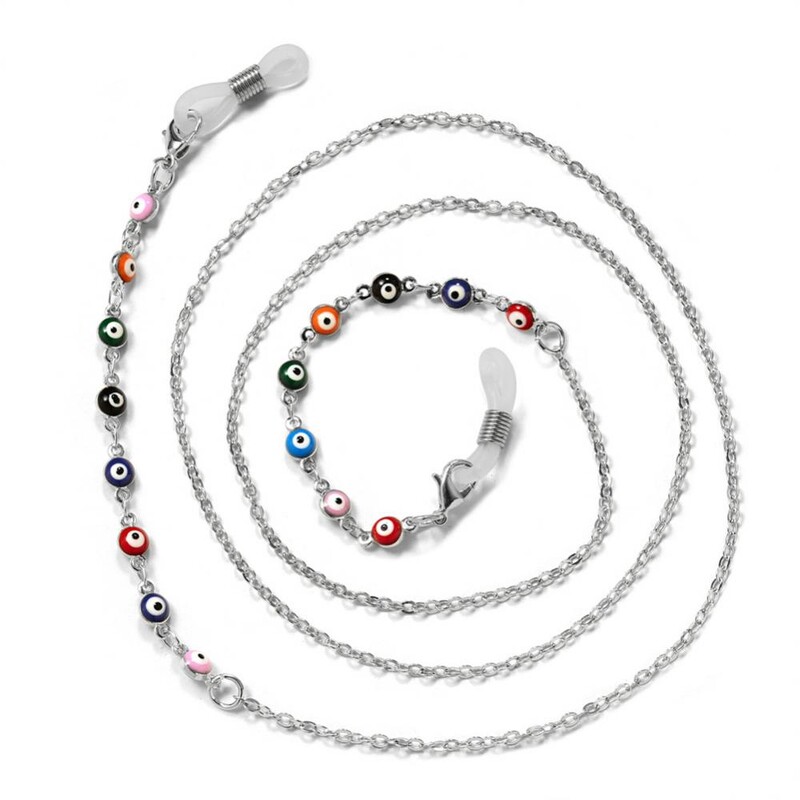 Αλυσίδα γυαλιών Λευκή πλαστική χάντρα Pearl Heart Charm Συγκράτηση γυαλιών Θήκη γυαλιών Λουράκι Γυναικείο κολιέ Δώρο Μάσκα με σχοινί Αλυσίδα