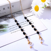 2024. gada jauna rotaslietu mode sievietēm Modernas saulesbrilles ķēdes maskas turētājs Bohēmijas kristāla stikla fāzēm brilles ķēdes auklas dāvanas