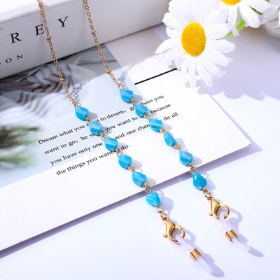 2024. gada jauna rotaslietu mode sievietēm Modernas saulesbrilles ķēdes maskas turētājs Bohēmijas kristāla stikla fāzēm brilles ķēdes auklas dāvanas