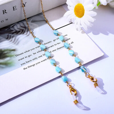 2024. gada jauna rotaslietu mode sievietēm Modernas saulesbrilles ķēdes maskas turētājs Bohēmijas kristāla stikla fāzēm brilles ķēdes auklas dāvanas