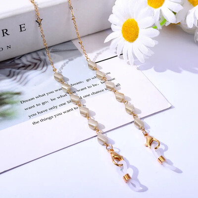 2024. gada jauna rotaslietu mode sievietēm Modernas saulesbrilles ķēdes maskas turētājs Bohēmijas kristāla stikla fāzēm brilles ķēdes auklas dāvanas