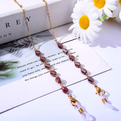 2024. gada jauna rotaslietu mode sievietēm Modernas saulesbrilles ķēdes maskas turētājs Bohēmijas kristāla stikla fāzēm brilles ķēdes auklas dāvanas