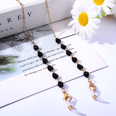 2024. gada jauna rotaslietu mode sievietēm Modernas saulesbrilles ķēdes maskas turētājs Bohēmijas kristāla stikla fāzēm brilles ķēdes auklas dāvanas