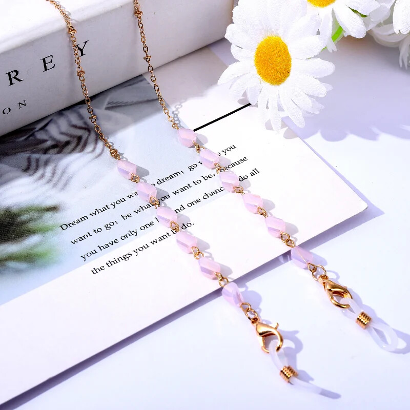 2024. gada jauna rotaslietu mode sievietēm Modernas saulesbrilles ķēdes maskas turētājs Bohēmijas kristāla stikla fāzēm brilles ķēdes auklas dāvanas