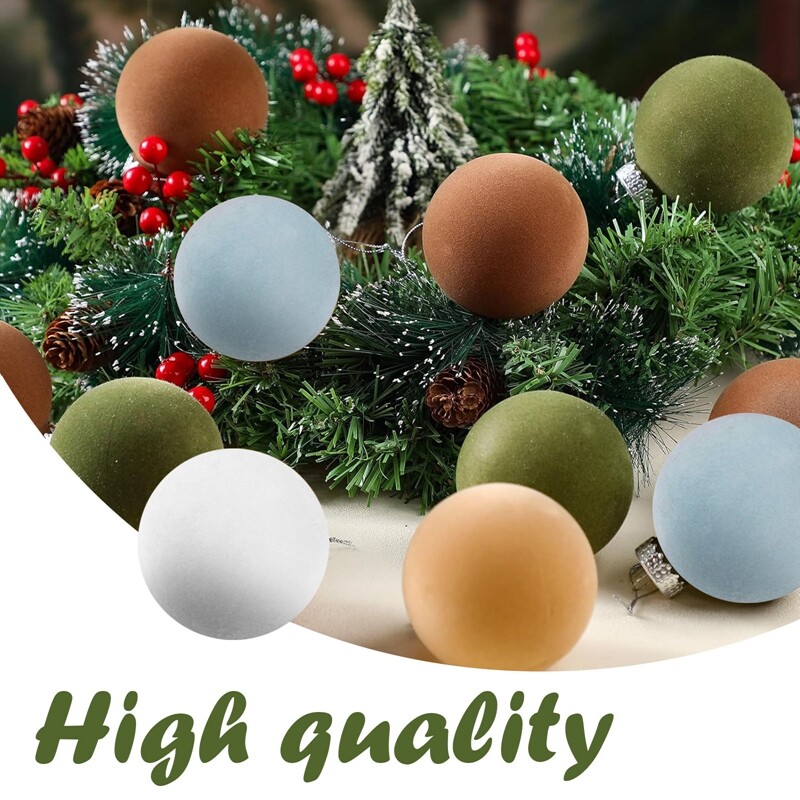 Χριστουγεννιάτικα βελούδινα στολίδια για μπάλες 12 τμχ Σετ χριστουγεννιάτικα στολίδια για χριστουγεννιάτικο δέντρο 6 εκατοστών με θηλιά Χριστουγεννιάτικη κρεμαστή διακόσμηση για πάρτι σπιτιού