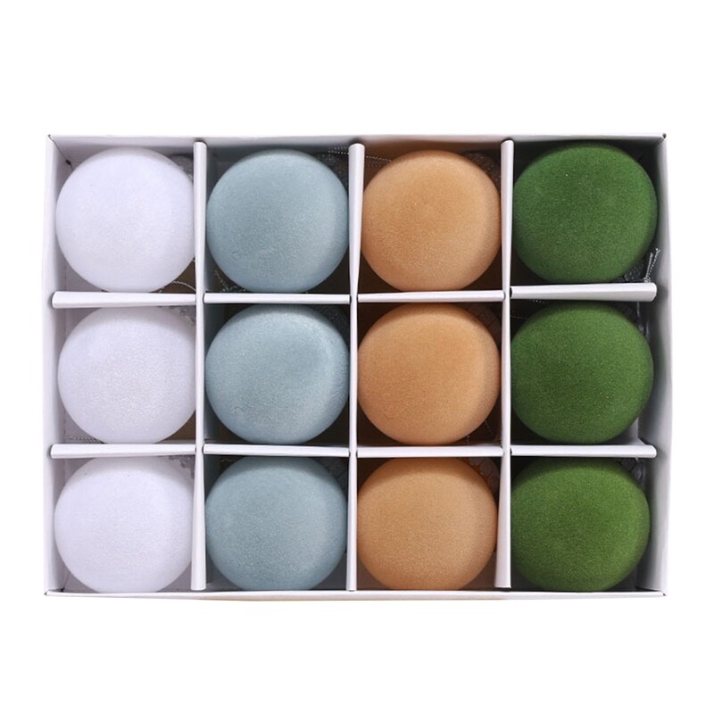 Χριστουγεννιάτικα βελούδινα στολίδια για μπάλες 12 τμχ Σετ χριστουγεννιάτικα στολίδια για χριστουγεννιάτικο δέντρο 6 εκατοστών με θηλιά Χριστουγεννιάτικη κρεμαστή διακόσμηση για πάρτι σπιτιού