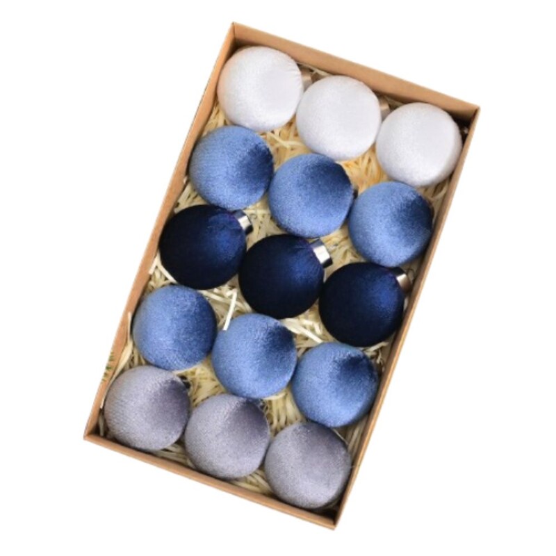 15gab 6cm samta Ziemassvētku bumbiņu kulons, neplīstošs, flokētas Ziemassvētku piekārtas bumbiņas, atkārtoti lietojamas Ziemassvētku eglīšu rotājumi