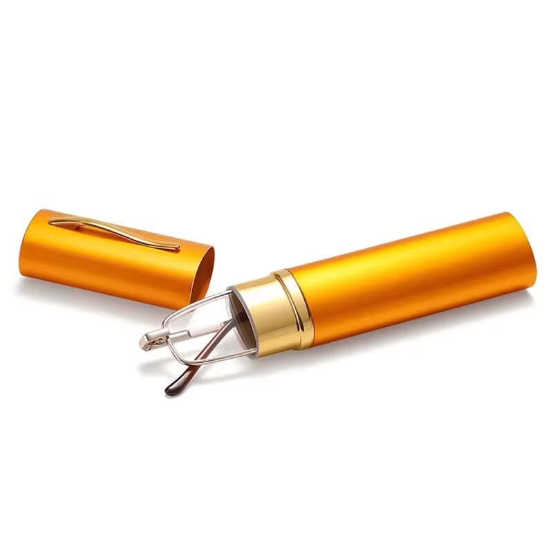 Nešiojami maži metalinio rėmelio akiniai skaitymui rašiklio dėžutė, atspari vandeniui, ypač ploni vyriški akiniai, moteriški akiniai, laikymo dėklas, akinių priedai