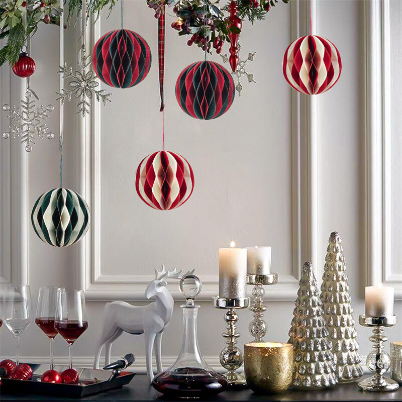 2 τμχ Κρεμαστό με μπάλα κηρήθρας Εύκολη συναρμολόγηση Πρωτοχρονιάτικο Χριστουγεννιάτικο Δέντρο Χαρτί Κρεμαστό Διακόσμηση Γάμου Baby Shower Πάρτι γενεθλίων