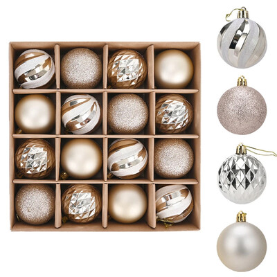 Χριστουγεννιάτικες μπάλες 16τμχ/Σετ για χριστουγεννιάτικα στολίδια Είδη πάρτυ Κρεμαστά Σαμπανιζέ Χρώμα Χριστουγεννιάτικες Μπάλες για Διακοσμητικά Σπίτι