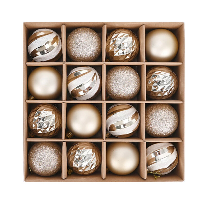Χριστουγεννιάτικες μπάλες 16τμχ/Σετ για χριστουγεννιάτικα στολίδια Είδη πάρτυ Κρεμαστά Σαμπανιζέ Χρώμα Χριστουγεννιάτικες Μπάλες για Διακοσμητικά Σπίτι