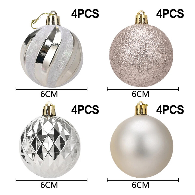 Χριστουγεννιάτικες μπάλες 16τμχ/Σετ για χριστουγεννιάτικα στολίδια Είδη πάρτυ Κρεμαστά Σαμπανιζέ Χρώμα Χριστουγεννιάτικες Μπάλες για Διακοσμητικά Σπίτι