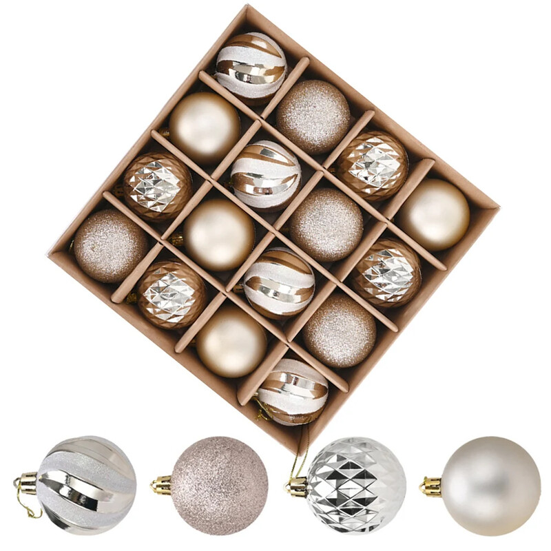 Χριστουγεννιάτικες μπάλες 16τμχ/Σετ για χριστουγεννιάτικα στολίδια Είδη πάρτυ Κρεμαστά Σαμπανιζέ Χρώμα Χριστουγεννιάτικες Μπάλες για Διακοσμητικά Σπίτι