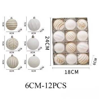 6/12 бр. 6 см Виненочервени коледни топки Орнаменти Тъмнозелени бели Коледна елха Декорация за парти Нови коледни сфери Висулка
