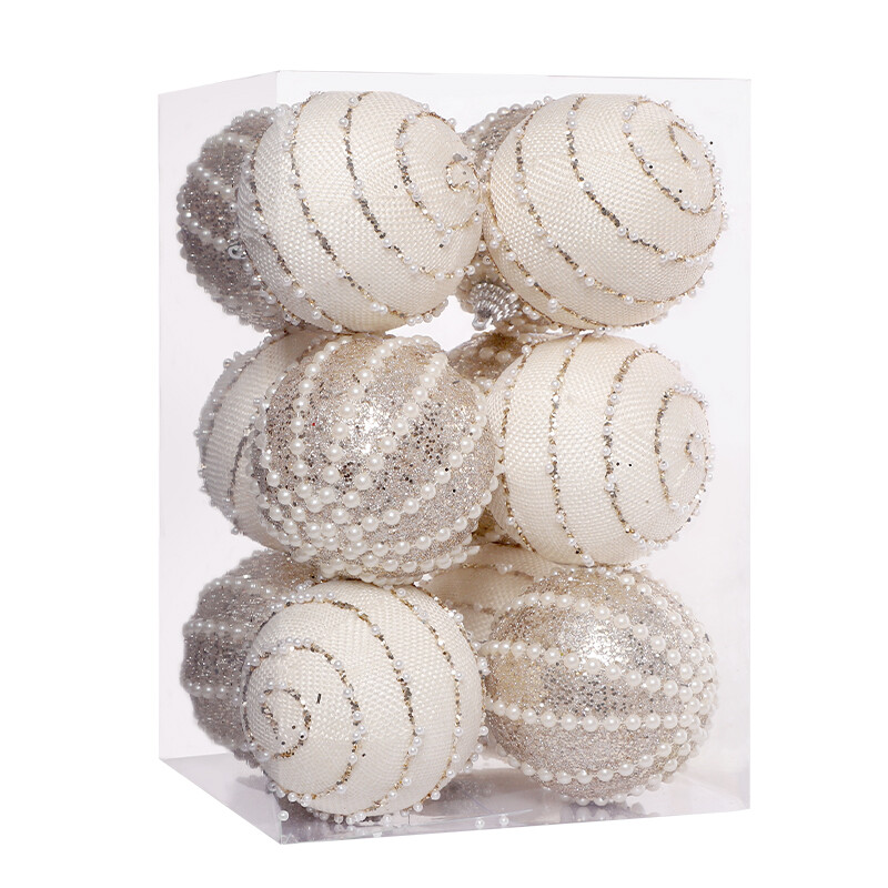 8CM/12 vnt. Kalėdiniai papuošalai kamuoliukai pakabukas Kalėdų eglutės kabantis papuošalas Noel Navidad papuošimas namams Naujųjų metų dovana