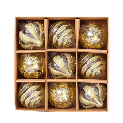 9vnt 8 cm kalėdiniai rutuliai dideli Kalėdų eglutės kabantys papuošalai šampano rožinio aukso pakabukas Kalėdų puošmena namams Naujųjų metų dovana