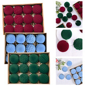 12 τμχ 8 εκ. Flocked Χριστουγεννιάτικα στολίδια Χριστουγεννιάτικη μπάλα Κρεμαστό χριστουγεννιάτικο δέντρο Χριστουγεννιάτικα στολίδια για το σπίτι 2025 Navidad Πρωτοχρονιάτικα δώρα