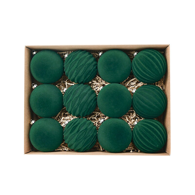 12 τμχ 8 εκ. Flocked Χριστουγεννιάτικα στολίδια Χριστουγεννιάτικη μπάλα Κρεμαστό χριστουγεννιάτικο δέντρο Χριστουγεννιάτικα στολίδια για το σπίτι 2025 Navidad Πρωτοχρονιάτικα δώρα