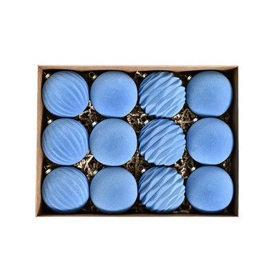 12 τμχ 8 εκ. Flocked Χριστουγεννιάτικα στολίδια Χριστουγεννιάτικη μπάλα Κρεμαστό χριστουγεννιάτικο δέντρο Χριστουγεννιάτικα στολίδια για το σπίτι 2025 Navidad Πρωτοχρονιάτικα δώρα