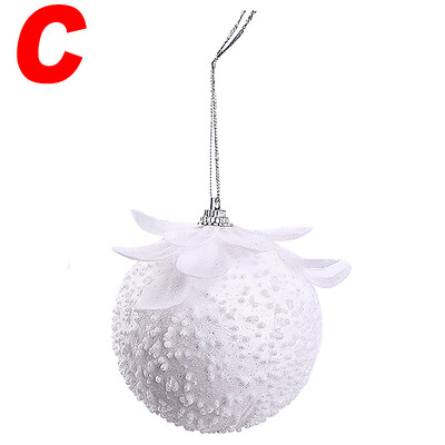 3–9 vnt. balto putplasčio kalėdinės eglutės ornamentas, apvalus žiedlapis, blizgantis sniego kamuoliukas, skirtas šventinėms vestuvių vakarėliams pakabinti