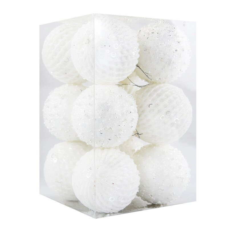 12 bucăți 8 cm bile de pom de Crăciun ornamente mari sclipici alb roșu brad de Crăciun agățat pandantiv decor pentru acasă 2025 cadou de Anul Nou