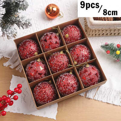 8 cm inkrustuotas krištolinis didelis kalėdinis rutulys Kūrybiniai kabantys Kalėdų eglutės papuošalai šventiniai kabantys papuošimai