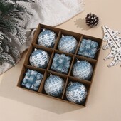 8cm/9pcs 2024 Πράσινες Χριστουγεννιάτικες Πολύχρωμες Μπάλες Διακοσμήσεις Χριστουγεννιάτικου Δέντρου Κρεμαστό στολίδι για Χριστουγεννιάτικη διακόσμηση γιορτινού πάρτι