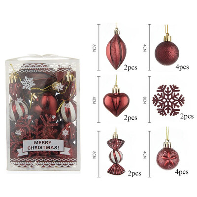 1 κουτί Χριστουγεννιάτικες μπάλες Χριστουγεννιάτικα στολίδια Κρεμαστά χρυσά Κόκκινα μενταγιόν Χριστουγεννιάτικο πάρτι σπιτιού 2025 Δώρο Πρωτοχρονιάς Noel Navidad