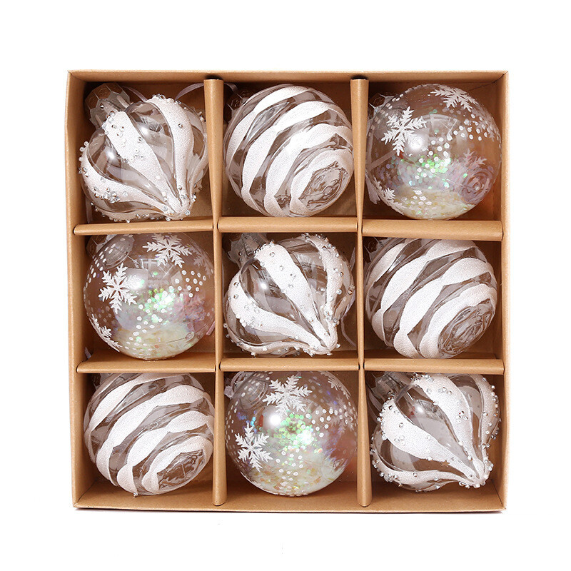 9 ΤΕΜ 8 εκ. Χριστουγεννιάτικες Μπάλες Διακοσμήσεις Σαμπάνια Λευκά Χριστουγεννιάτικα στολίδια Κρεμαστό Κρεμαστό 2025 Πρωτοχρονιάτικο πάρτι Διακόσμηση σπιτιού Navidad