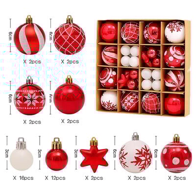 Χριστουγεννιάτικα στολίδια 2024 Σετ Χριστουγεννιάτικη Μπάλα Κρεμαστά Στολίδια - Εορταστικά Διακοσμητικά Δέντρων Χιονιού Νιφάδες Τάρανδος Άγιος Βασίλης