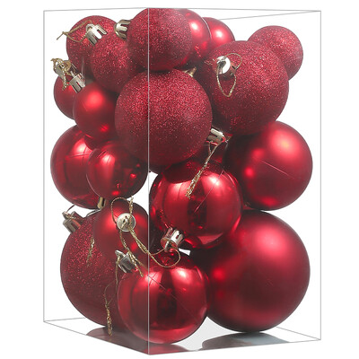 24 tk jõulukaunistus 4-8cm jõulupall jõulukuuse ripatsiga ehted Kodukaunistused Navidad Uusaasta peotarbed Aksessuaar