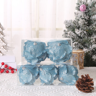 8/10 cm Kalėdų eglutės kabantys blizgantys rutuliukai žiedlapių formos kankorėžių rutulinis pakabukas namams Navidad vakarėlio dekoravimui Naujieji 2023 m.