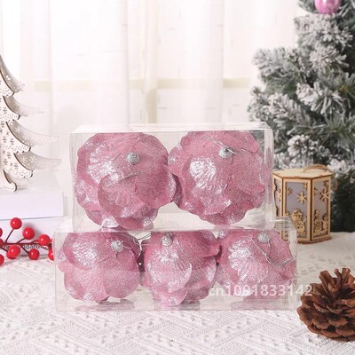 8/10 cm Kalėdų eglutės kabantys blizgantys rutuliukai žiedlapių formos kankorėžių rutulinis pakabukas namams Navidad vakarėlio dekoravimui Naujieji 2023 m.