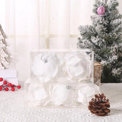 8/10 cm Kalėdų eglutės kabantys blizgantys rutuliukai žiedlapių formos kankorėžių rutulinis pakabukas namams Navidad vakarėlio dekoravimui Naujieji 2023 m.