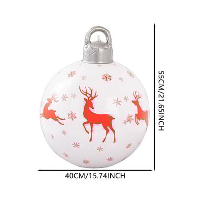 60 εκ. Χριστουγεννιάτικη φουσκωτή διακοσμημένη καραμέλα Μπάλα εξωτερικού χώρου Pvc Γιγαντιαία μεγάλες μεγάλες μπάλες Στολίδι Γιορτινή αυλή Διακόσμηση βεράντας γκαζόν