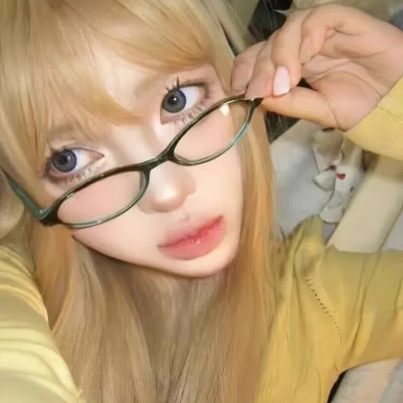 Y2K Γυναικεία Ρετρό Οβάλ Τετράγωνα Γυαλιά Κόκκινο Πράσινο Σκελετός Γυαλιά Γυαλιά Διακοσμητικά Υπολογιστή Αντι-μπλε γυαλιά με οδήγηση δίπλα στη θάλασσα