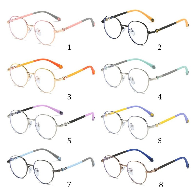 1PC apaļas anti-zilas gaismas bērnu brilles bērniem zēniem meitenes datoram acu aizsardzības brilles īpaši vieglas rāmja brilles