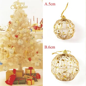 6PCS Christmas Xmas Tree Gold Ball Baubles Висящи парти орнаменти Decoration Navidad Golden Dusted Christmas Ball with lusters