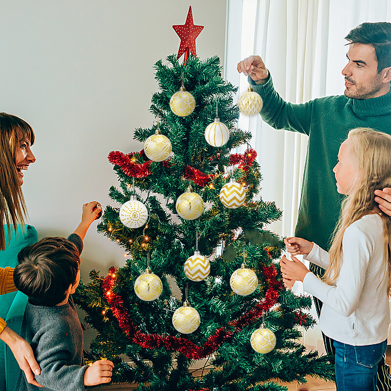 30 vnt Kalėdų rutuliai, papuoštas aukso ir balta spalva dažytas Kalėdų eglutės kabantis dekoratyvus kamuolys Navidad vakarėlio namų dekoravimas 2025 m. Naujųjų metų dovana