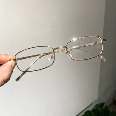 Γυαλιά Y2K Harajuku με μικρό τετράγωνο σκελετό Γυναικεία γυαλιά ρετρό μεταλλικά γυαλιά γυαλιά καθαρού ανάγνωσης Γυαλιά που μπλοκάρουν το μπλε φως