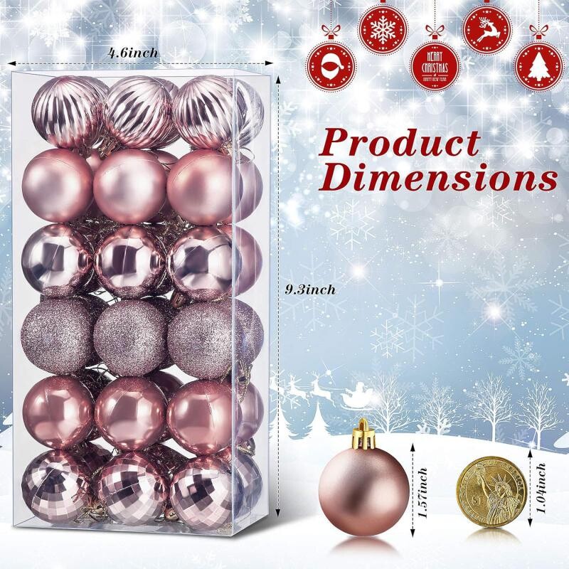 Χριστουγεννιάτικες μπάλες Αθραυστικές άθραυστες 4/3 εκ. Πλαστικές Μπάλες Μπιχλιμπίδια Μαζικά Χριστουγεννιάτικα Στολίδια Σετ για Δέντρα Στολισμοί Γιορτινό
