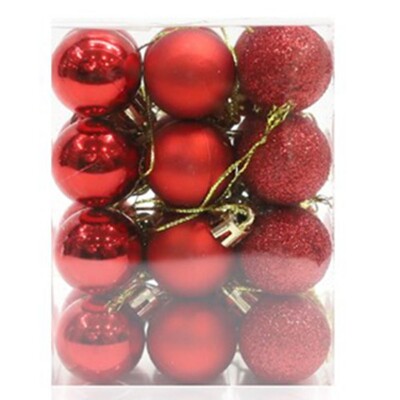 24 τμχ/Σετ Γυαλιστερή μίνι χριστουγεννιάτικη μπάλα με αστραφτερή γυαλιστερή γυαλιστερή πολύχρωμη χριστουγεννιάτικα στολίδια κρεμαστά