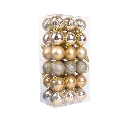 36 τμχ /κουτί 4 εκ. Χριστουγεννιάτικες μπάλες Στολίδια Χριστουγεννιάτικα μενταγιόν Κρεμαστά Δέντρα Μπαλάκια Διακόσμηση πάρτι για Φεστιβάλ Σπιτιού Προμήθειες δώρου