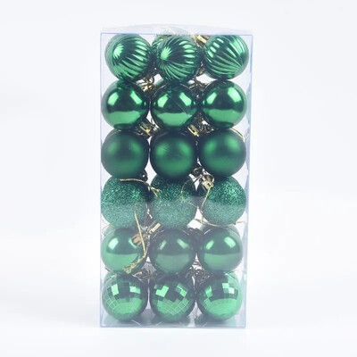 36 τμχ /κουτί 4 εκ. Χριστουγεννιάτικες μπάλες Στολίδια Χριστουγεννιάτικα μενταγιόν Κρεμαστά Δέντρα Μπαλάκια Διακόσμηση πάρτι για Φεστιβάλ Σπιτιού Προμήθειες δώρου