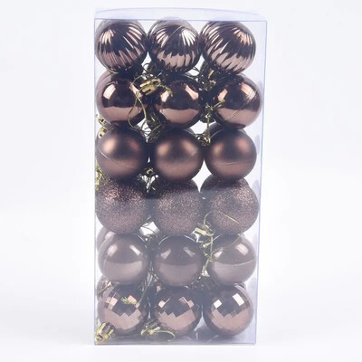 36 τμχ /κουτί 4 εκ. Χριστουγεννιάτικες μπάλες Στολίδια Χριστουγεννιάτικα μενταγιόν Κρεμαστά Δέντρα Μπαλάκια Διακόσμηση πάρτι για Φεστιβάλ Σπιτιού Προμήθειες δώρου