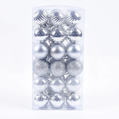 36 τμχ /κουτί 4 εκ. Χριστουγεννιάτικες μπάλες Στολίδια Χριστουγεννιάτικα μενταγιόν Κρεμαστά Δέντρα Μπαλάκια Διακόσμηση πάρτι για Φεστιβάλ Σπιτιού Προμήθειες δώρου