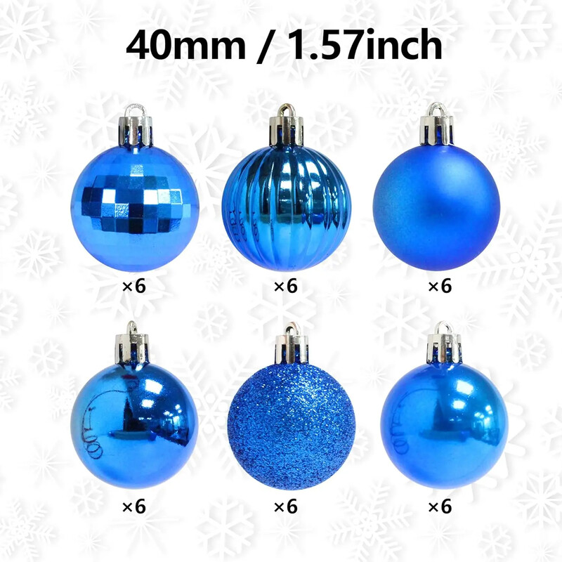 36 τμχ /κουτί 4 εκ. Χριστουγεννιάτικες μπάλες Στολίδια Χριστουγεννιάτικα μενταγιόν Κρεμαστά Δέντρα Μπαλάκια Διακόσμηση πάρτι για Φεστιβάλ Σπιτιού Προμήθειες δώρου